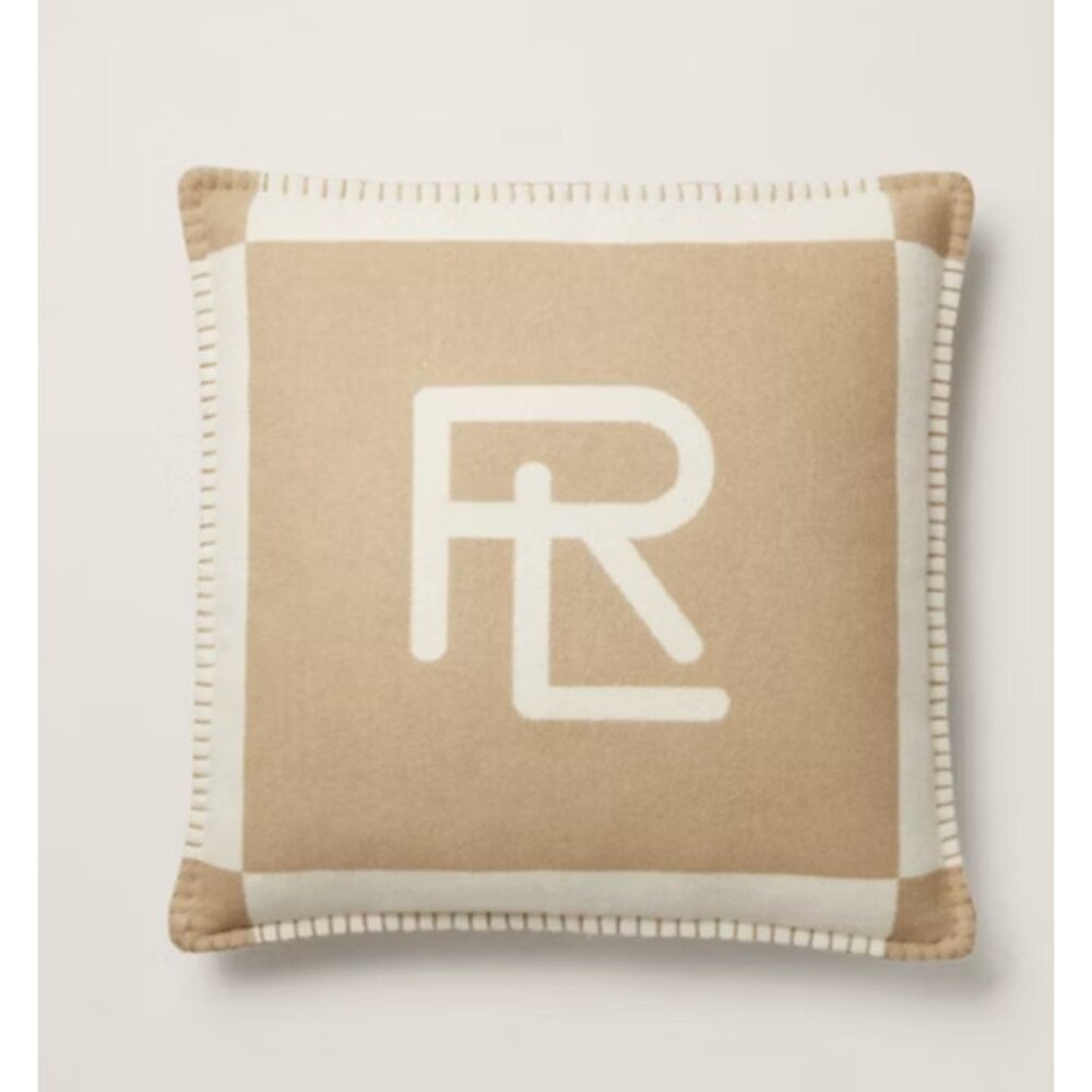 Ralph Lauren - Neutral Monogram Northam Throw Pillows and Blanket